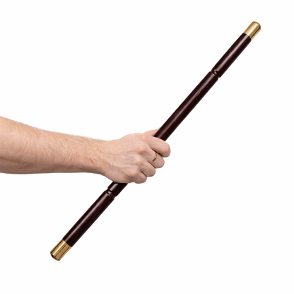 Sheesham Wood Police Baton 23 Inch | Solid Wooden Self Defense Stick with Brass Caps (1 Inch Thick)