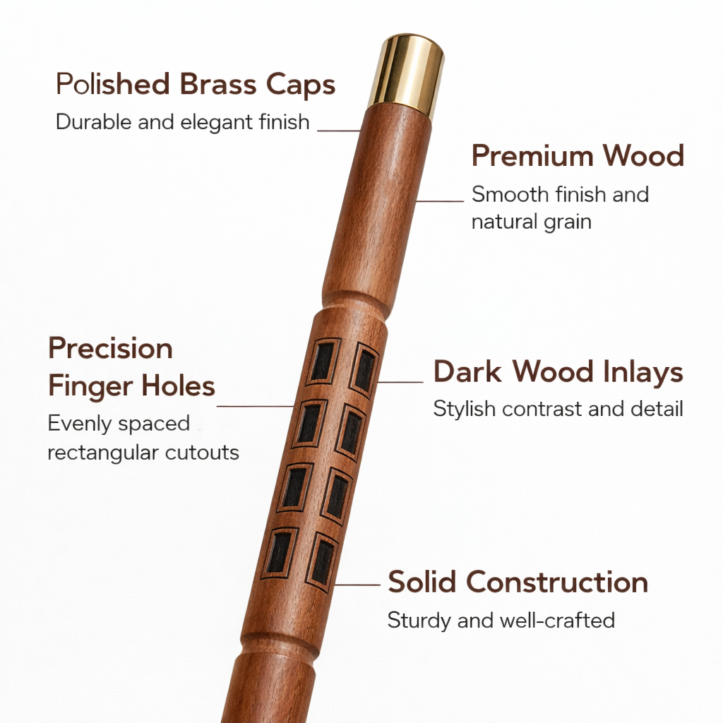 Pure Sheesham Wood Police Baton with Brass Tips