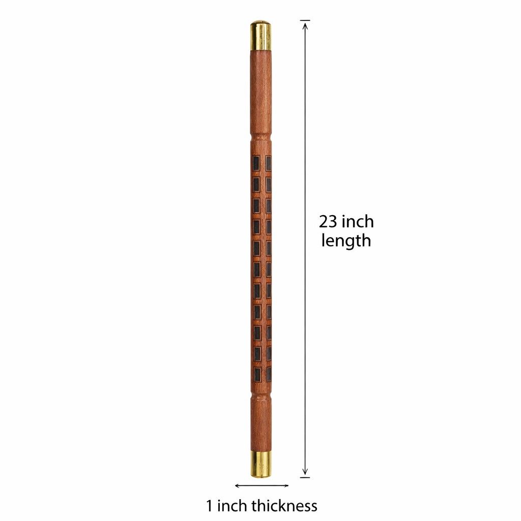 Pure Sheesham Wood Police Baton with Brass Tips